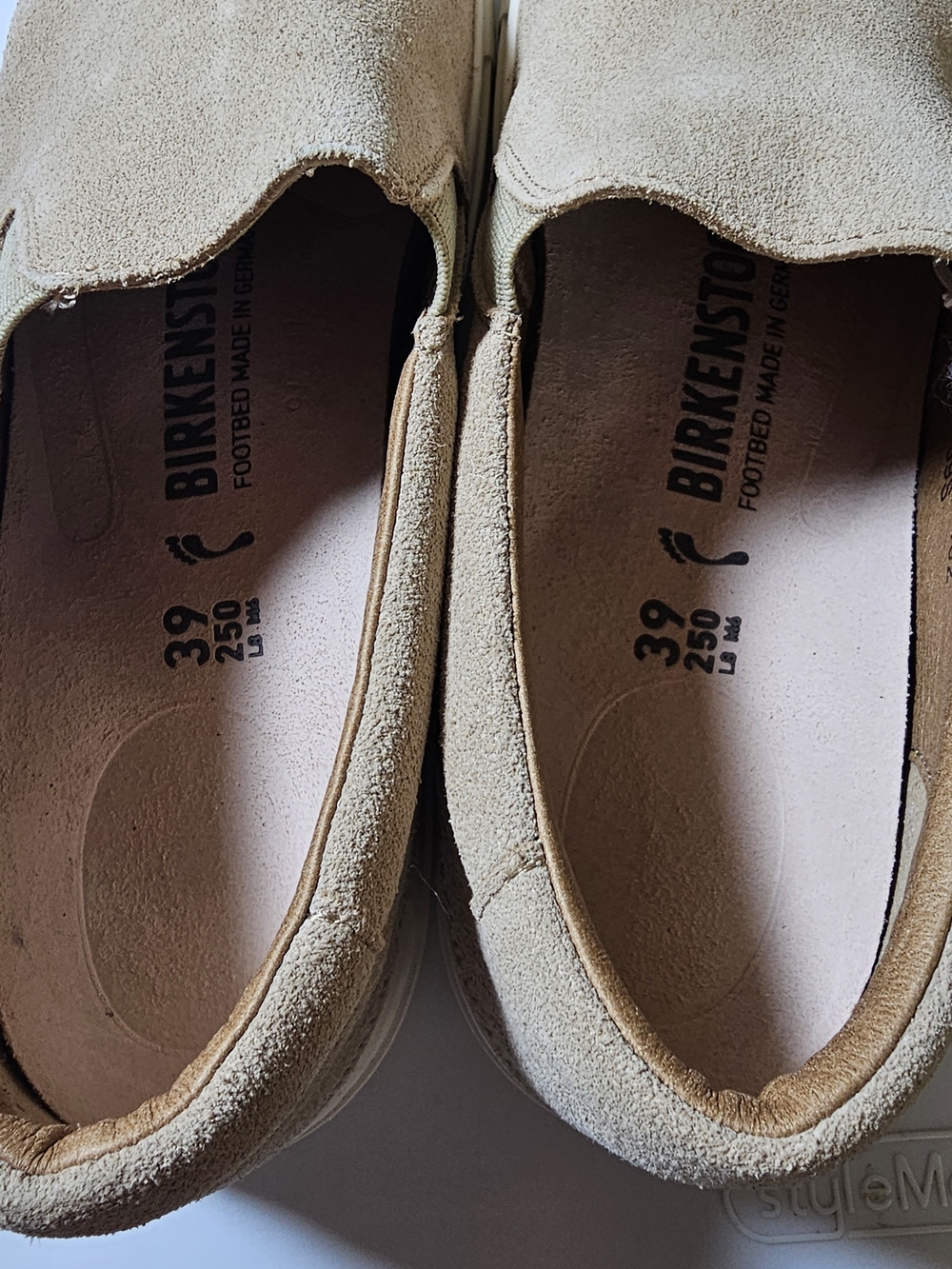 Birkenstock Oswego Suede Slip On Sneakers Womens 39 US 8 Narrow Beige New Box - Picture 7 of 11